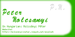peter molcsanyi business card