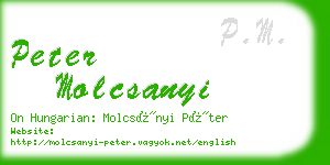 peter molcsanyi business card